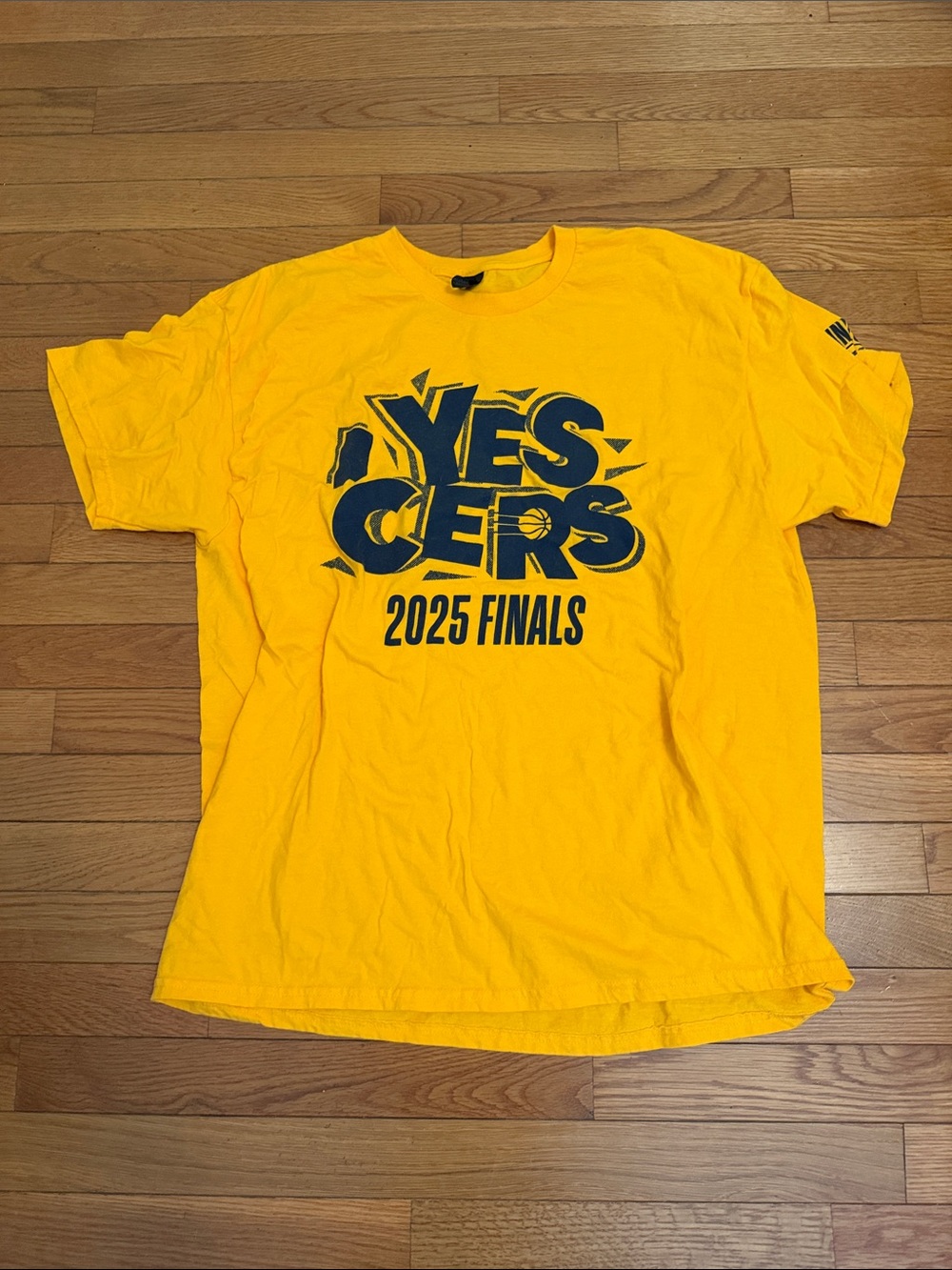 Indiana Pacers 2025 NBA Finals Game 5 YES CERS Gold T-Shirt Official - XL